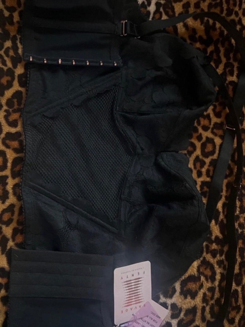 Savage X Fenty black lace corset top